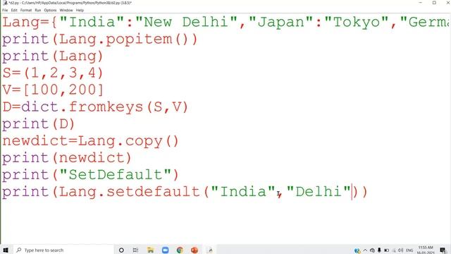 CS11 Chapter 08 Tuples & Dictionary Video 08 Additional Methods Of Dictionary смотреть онлайн