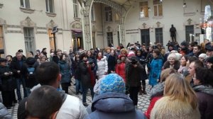 Песенный флешмоб на Витебском вокзале г. Санкт-Петербург 10.12.16