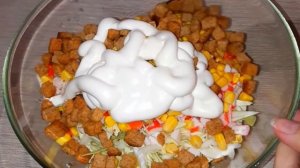 Капустный Салат с Крабовыми Палочками. Готовим хоть на Праздник, хоть на Обед /Это Очень Вкусно