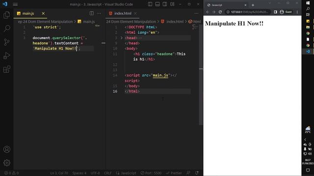[Ep 23] JavaScript DOM Elements Manipulation - Full stack web development course