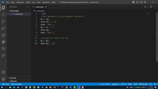 PHP Tutorial A-Z Bangla - Assignment Operators in PHP 5.2