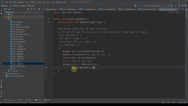 12.1 Giải bài tập java 10- bài tập vận dụng java cơ bản toán tử 3 ngôi trong java смотреть онлайн