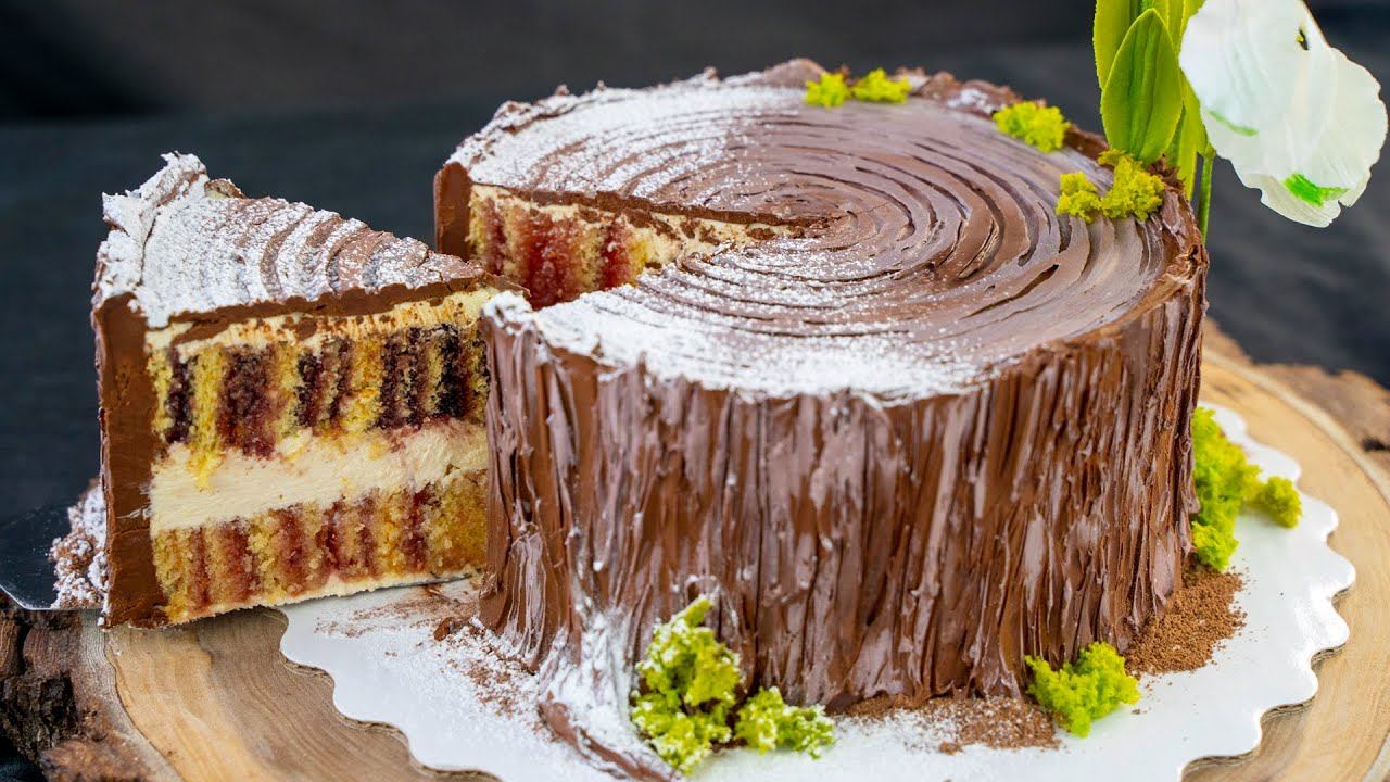 Шоколадный торт трухлявый пень