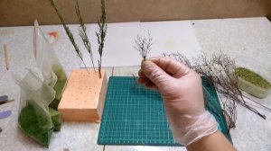 как сделать кусты для диорамы?