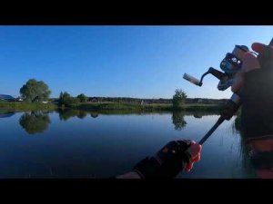 Утренняя рыбалка на окуня микроджигом на малой реке