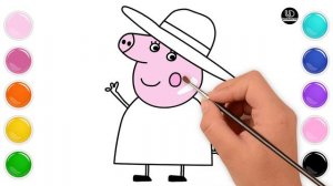 How To Draw Granny Peppa pig  Step By Step Peppa pig  Draw & Coloring  Granny Peppa pig  coloring🌈🎨