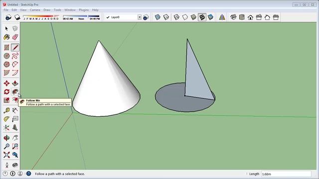 Как нарисовать конус в sketchup