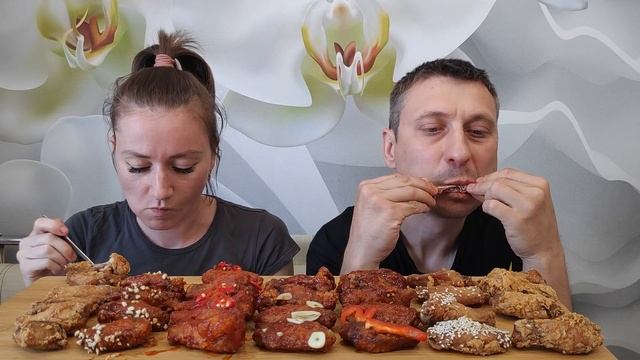 МУКБАНГ КУРИНЫЕ КРЫЛЫШКИ ПО КОРЕЙСКИ С РАЗНЫМИ ВКУСАМИ | MUKBANG KOREAN CHICKEN WINGS