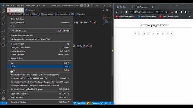 Pagination UI Using HTML and CSS | Pagination HTML CSS