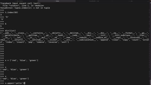 Python List Data Type and List Methods