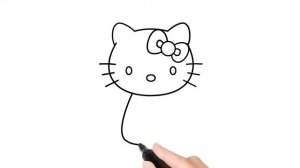 How to draw Hello Kitty. Step by step Hello Kitty drawing for kids. Рисуем Хелло Китти. 怎样画凯蒂猫绘画
