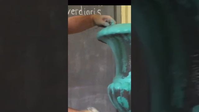 Saltwash￼ verdigris patina using Chalk Paint for tutorial on my channel.￼