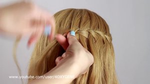 Плетение косички водопад. Waterfall Braid