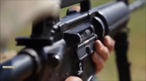 Автомат M4  Боевые стрельбы солдат грузинской армии на полигоне
