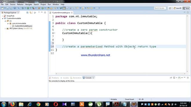 how  to create custom Immutable class in java by maddyR/S