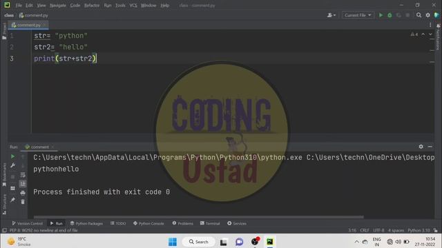 How to  Concatenate String in Python | String Concatenation in python