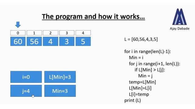 selection sort in python