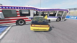 Легковые автомобили против большого автобуса-BeamNG.Drive