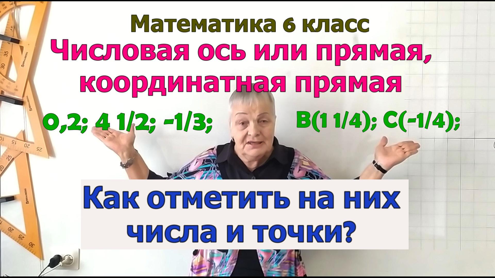 Как отметить на числовой, координатной прямой дроби, смешанные числа и точки