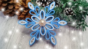 Очень красивая снежинка из блестящего фоамирана