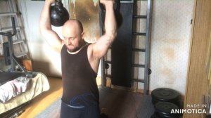 ЖИМ ГИРЬ СТОЯ НА КОЛЕНЯХ.ГИРИ 24 КГ КАЖДАЯ.