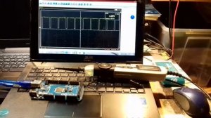 Демонстрация ШИМ сигнала от Arduino с помощью осцилографа Hantek