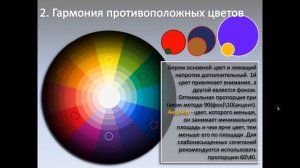 Цветовые гармонии  Принципы гармоничного сочетания цветов