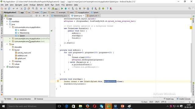 Splash screen in android studio using progress bar смотреть онлайн