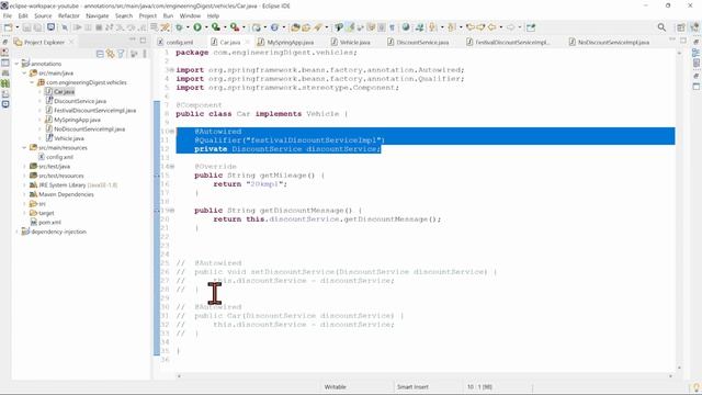 @Qualifier Annotation with Autowiring | Spring Framework Tutorial смотреть онлайн