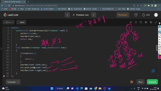 Leetcode : 94 || Binary Tree Inorder Traversal || @codewithanusha