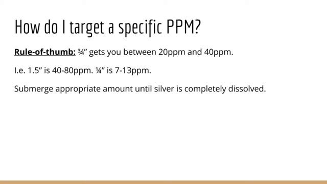 How do I target a specific PPM? Colloidal Silver FAQ