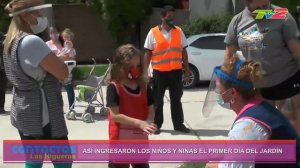 Así ingresaron los niños y niñas del turno tarde del Jardín Jorge Newbery el primer día de clases.