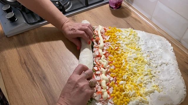 КРАБОВЫЙ САЛАТ ЗАКУСКА В ЛАВАШЕ | Irina Belaja смотреть онлайн