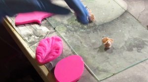 Серьги с ирисами из полимерной глины