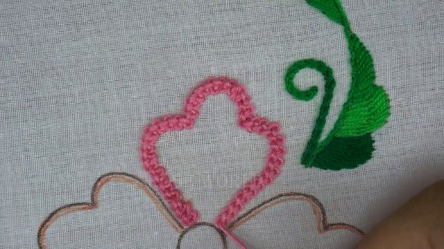 hand embroidery modern flower design with unique stitch by Rose World #handembroidery