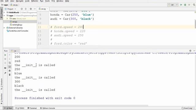 #26 python course for beginners | init and self in class  | Full python course