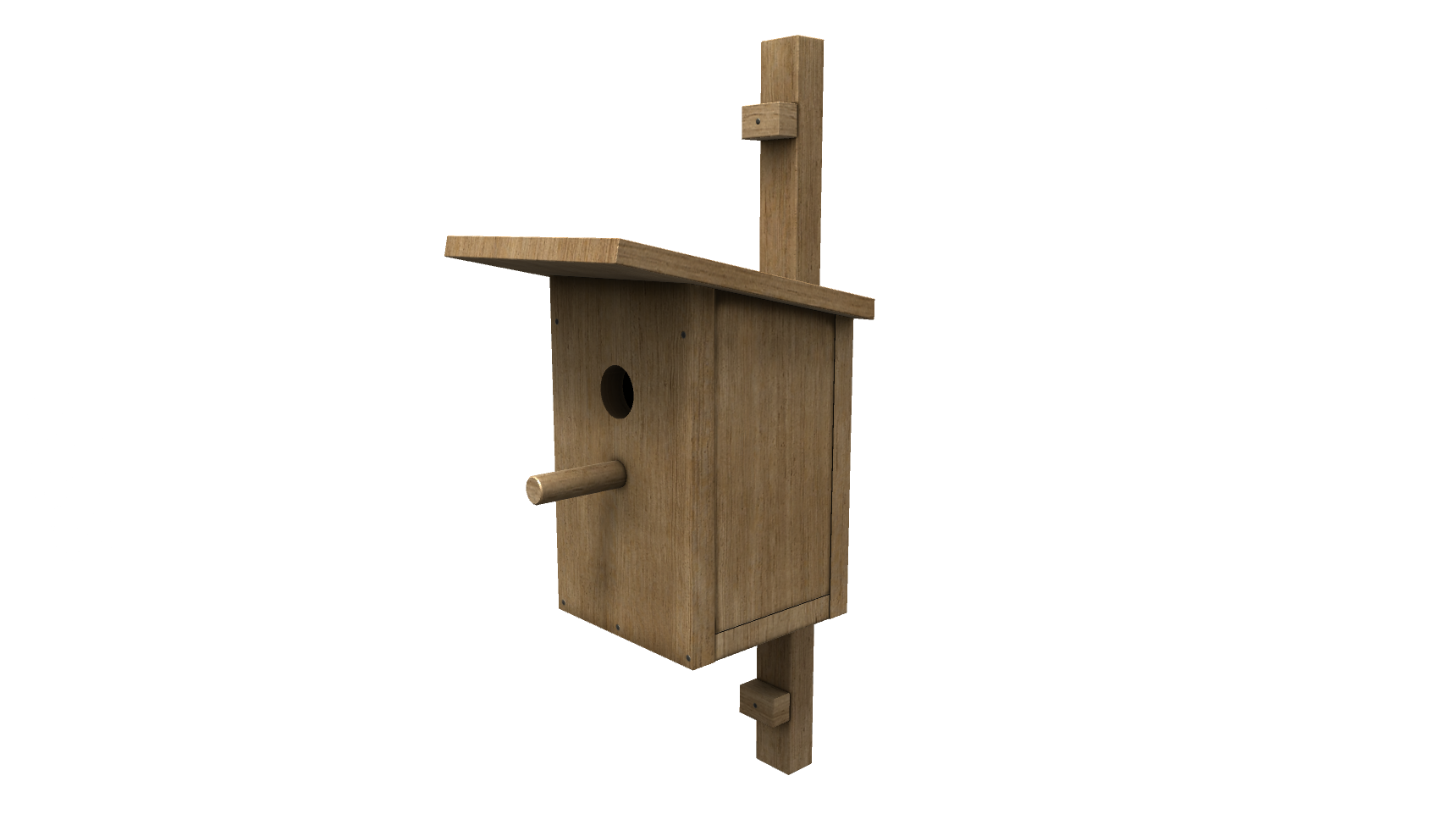 3D model. Bird's house B. Скворечник.