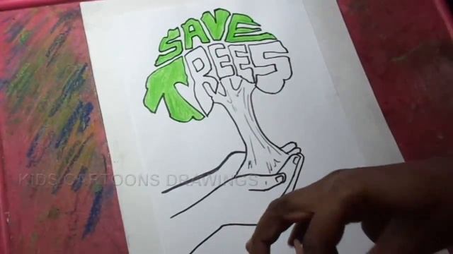 How to Draw Save Trees Save Life Poster Drawing смотреть онлайн