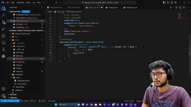 Django Forms: DateField