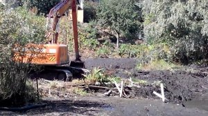 Очистка берега экскаватором