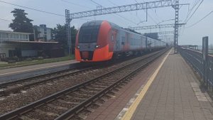 Электропоезд ЭС1-04 Адлер - Сочи | РЖД | Российские железные дороги | Поезд | Железная дорога