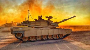Американский танк Абрамс M1A2 на стрельбах