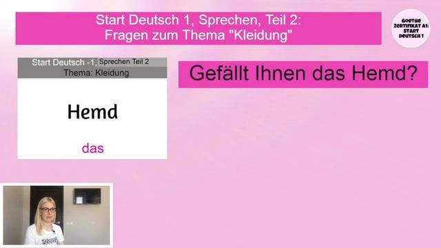 Goethe Zertifikat A1, Start Deutsch 1: Sprechen, Teil 2. Разбор вопросов по теме "Одежда" смотреть онлайн
