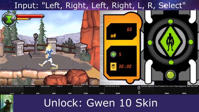 Ben 10: Protector of Earth (DS):  Unlocking All Skins + Upchuck Guide