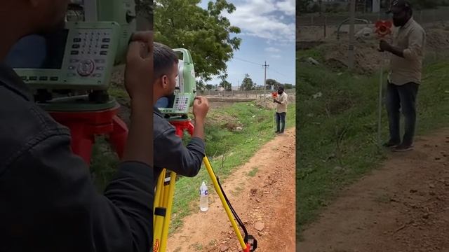 Road survey with Leica total station