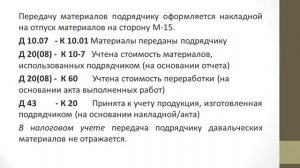 Учет материалов переданных в переработку: оформление первичных документов