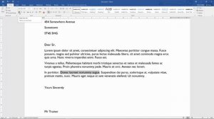 Word 2016  - Create a letter from scratch and basic formatting