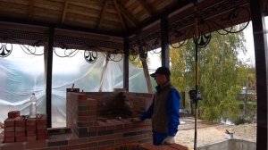 Печной комплекс. Русская печь, мангал, отдельный остров с раковиной и столешницей. 2 часть.