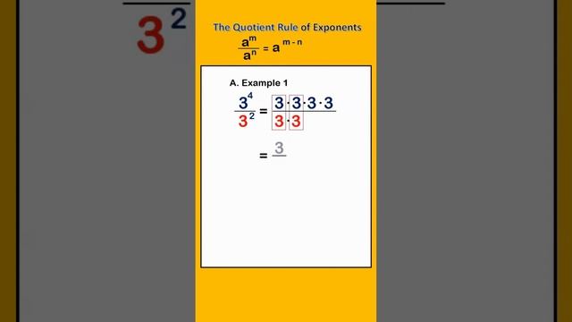 The Quotient of Powers (Laws of Exponents)