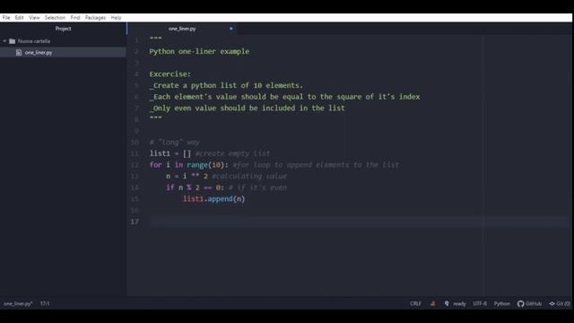 Python one-liner excercise